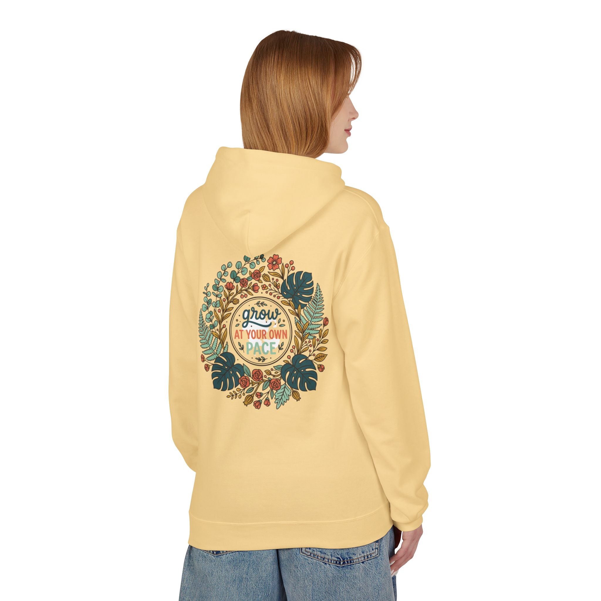 Grow At Your Own Pace Floral Hoodie