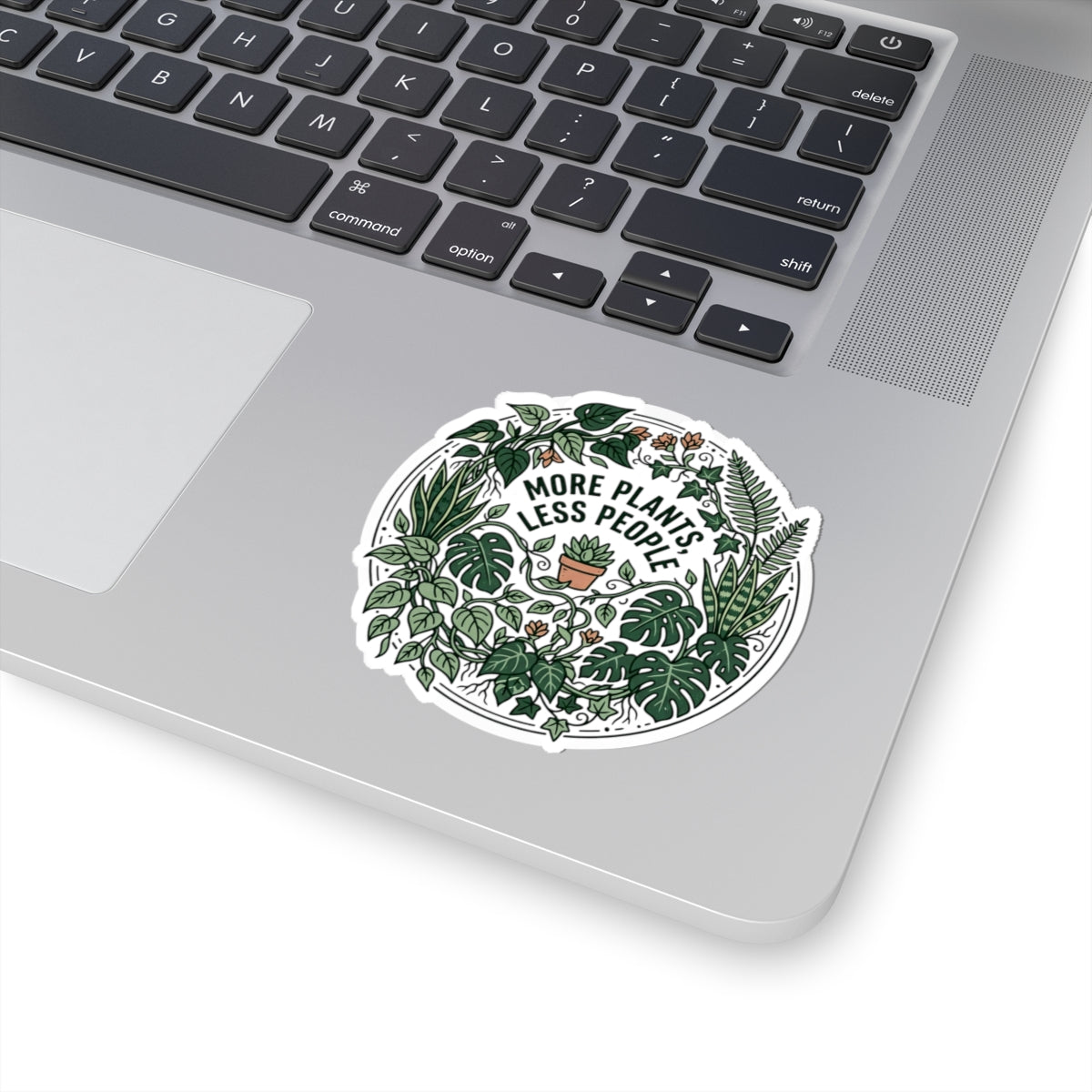 "More Plants, Less People" Sticker