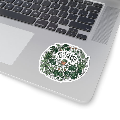 "More Plants, Less People" Sticker