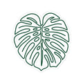 Monstera Leaf Sticker — Minimal Green Botanical Decal
