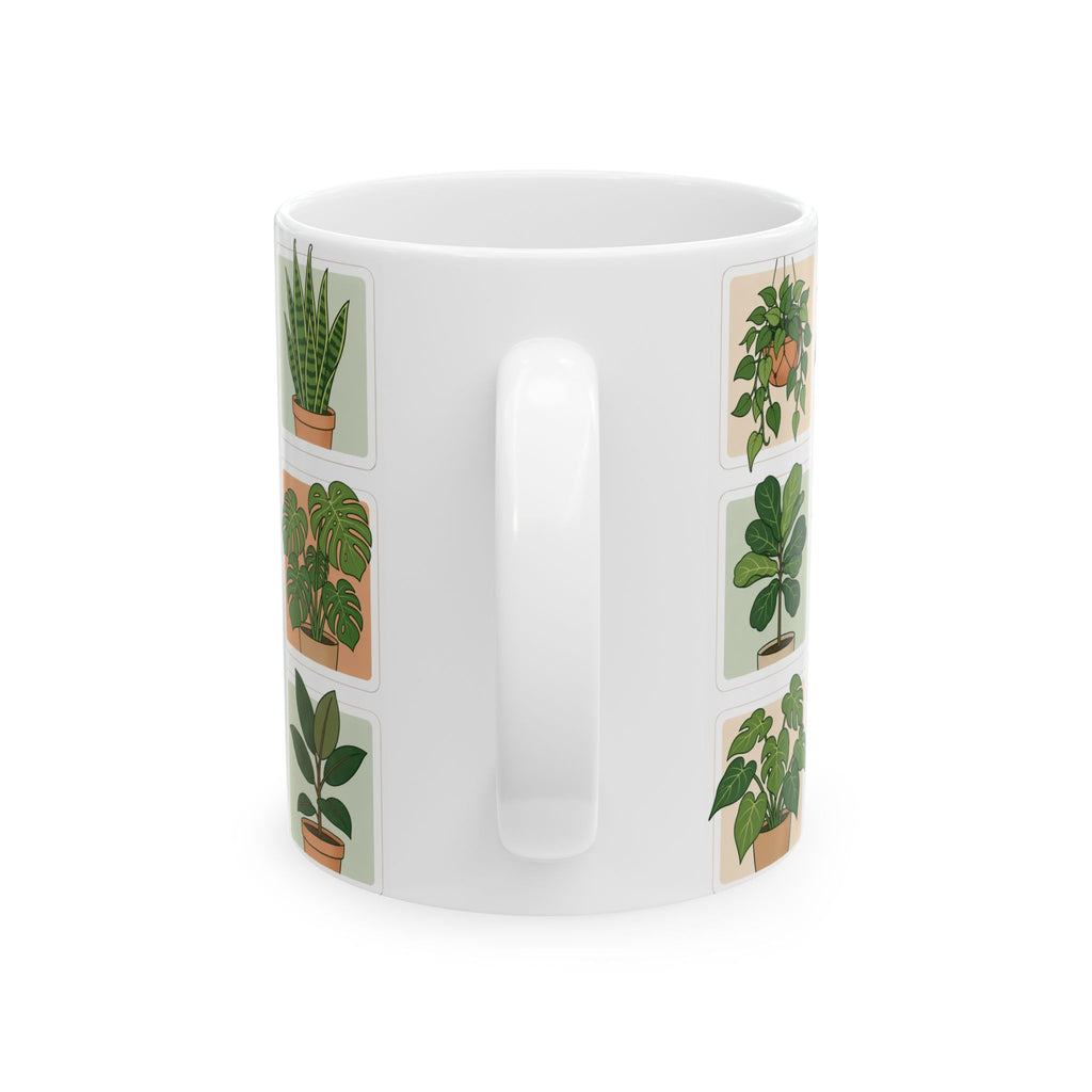 Houseplant Ceramic Mug — 11oz/15oz Potted Plant Coffee Cup
