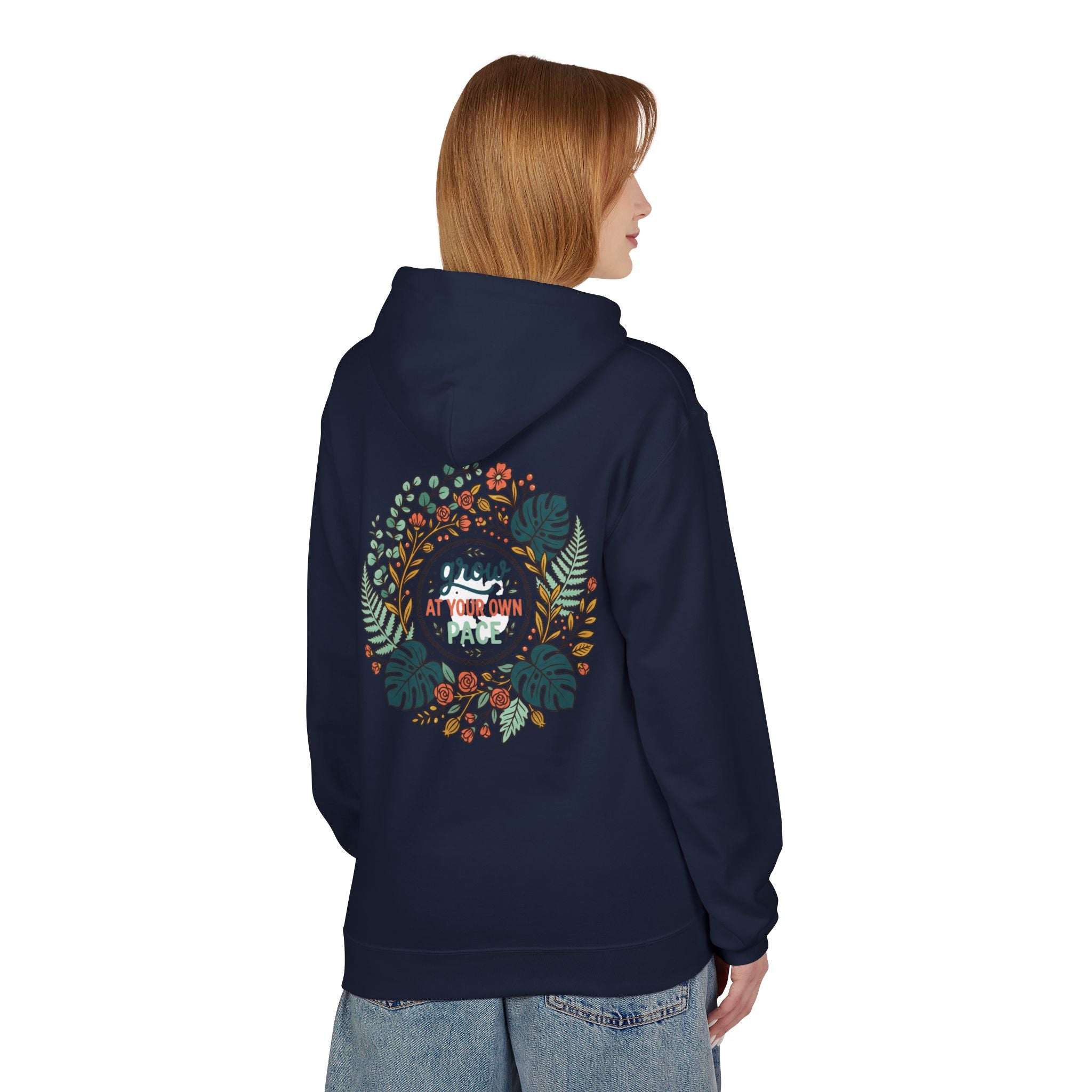 Grow At Your Own Pace Floral Hoodie