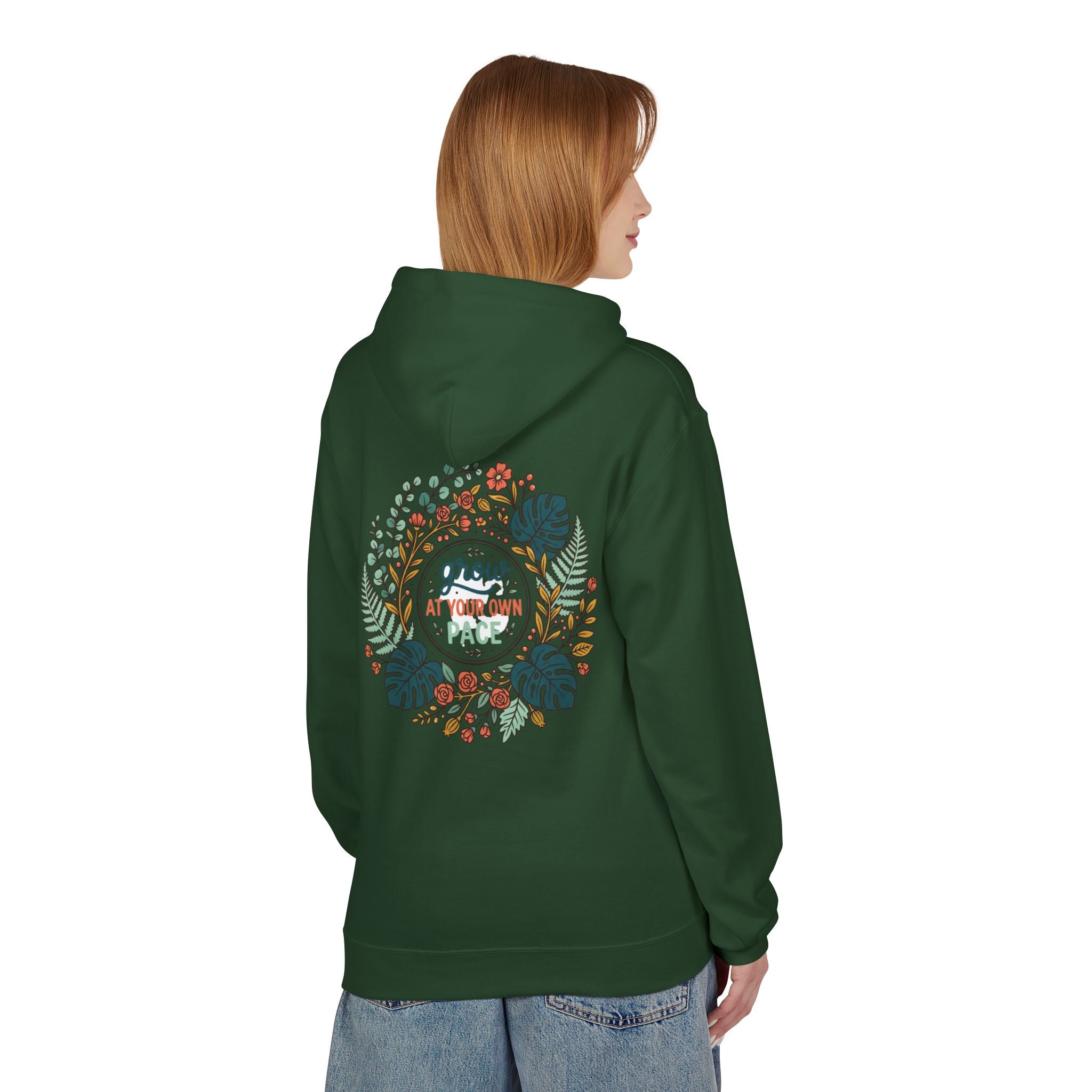 Grow At Your Own Pace Floral Hoodie