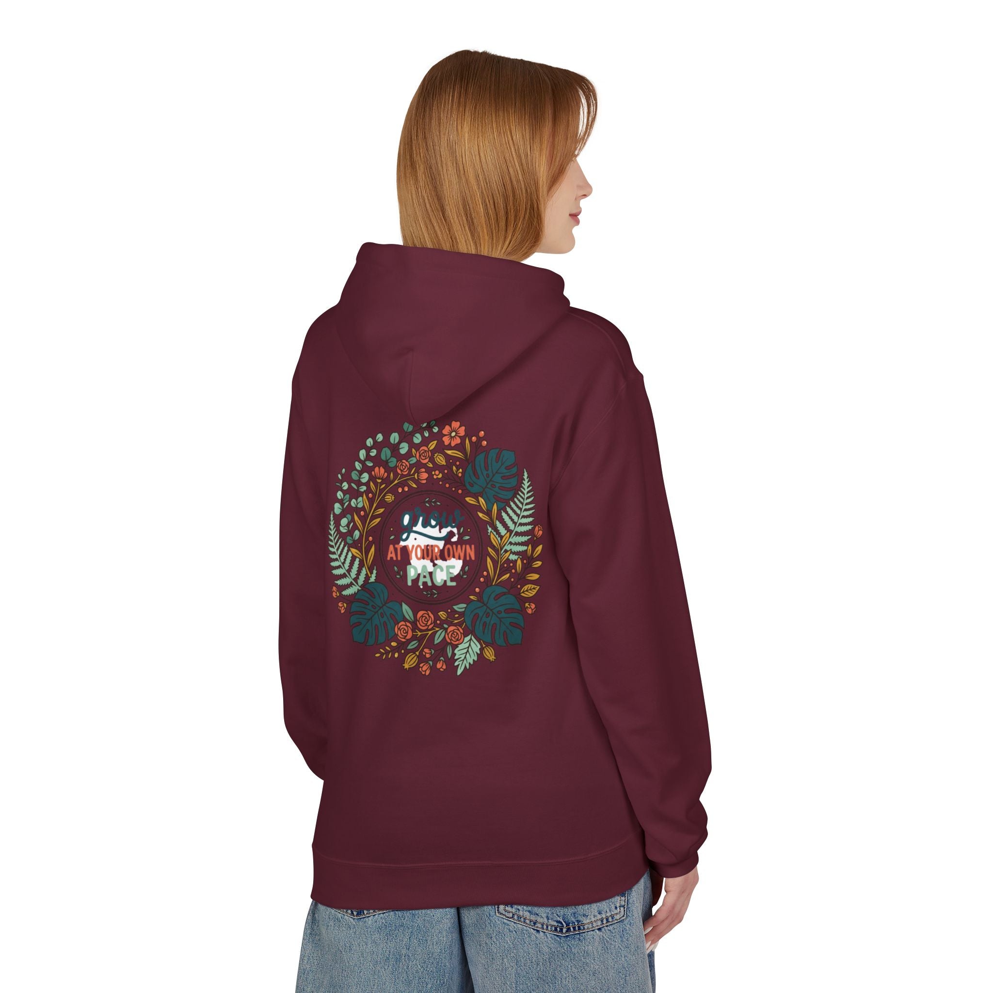 Grow At Your Own Pace Floral Hoodie