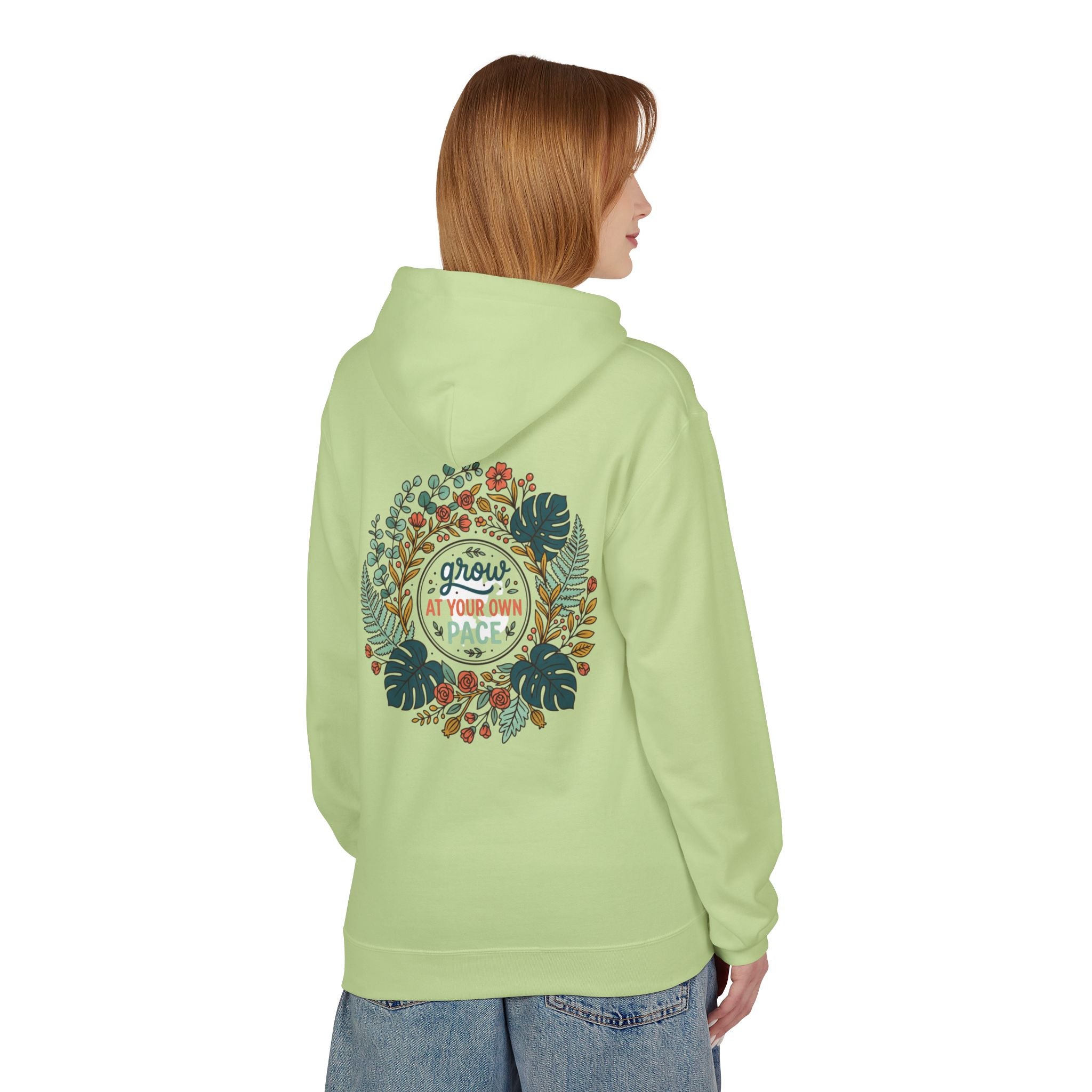 Grow At Your Own Pace Floral Hoodie