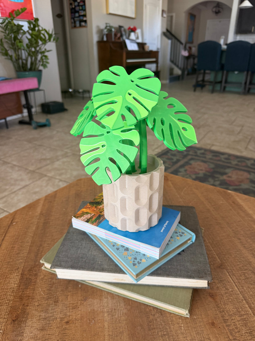 Monstera Plant with Magnetic Coasters 3d printed