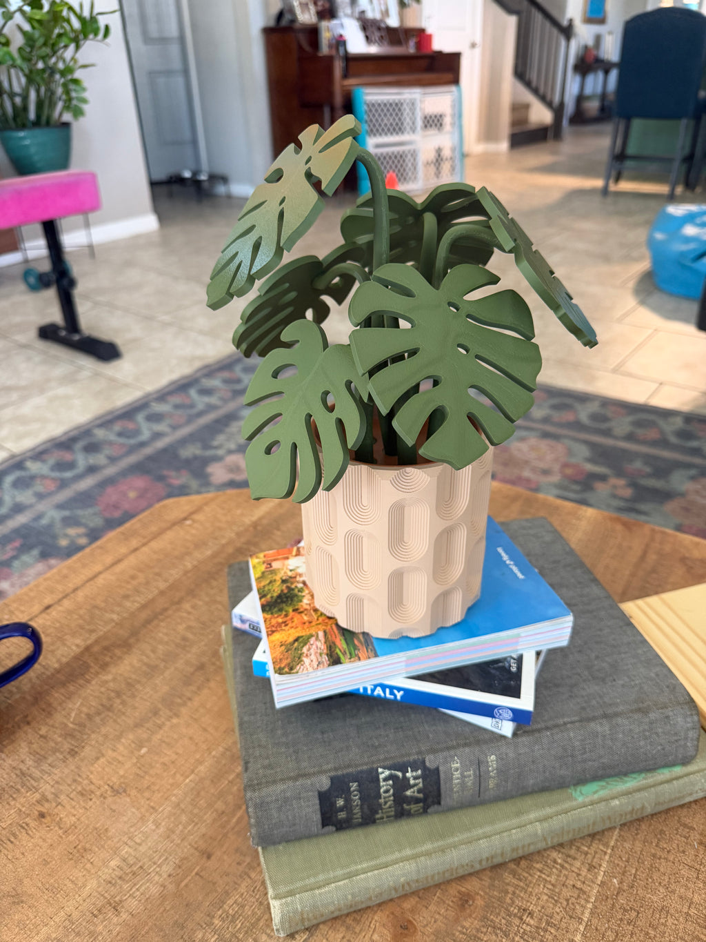 Monstera plant with Magnetic Coasters 3d printed