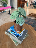 Monstera plant with magnetic coasters 3d printed